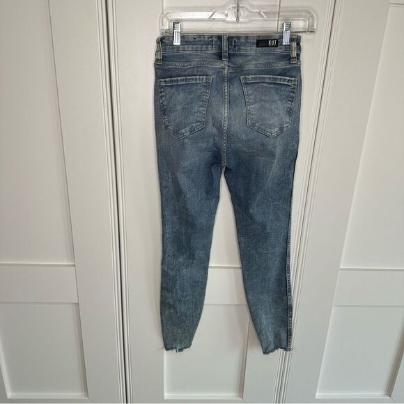 Kut from the Kloth Blue Ankle Cropped Jeans size 0 Connie High Rise (m1) - Picture 3 of 5